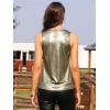 image:imageAllegra K Womens Metallic Tank Tops Shiny Sleeveless Party Disco ShirtDeep Gold Black