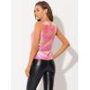 image:imageAllegra K Womens Metallic Tank Tops Shiny Sleeveless Party Disco ShirtHot Pink