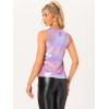 image:imageAllegra K Womens Metallic Tank Tops Shiny Sleeveless Party Disco ShirtLight Purple