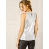 image:imageAllegra K Womens Metallic Tank Tops Shiny Sleeveless Party Disco ShirtLight Silver