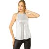 image:imageAllegra K Womens Metallic Tank Tops Shiny Sleeveless Party Disco ShirtLight Silver