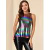 image:imageAllegra K Womens Metallic Tank Tops Shiny Sleeveless Party Disco ShirtMulticolor