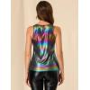 image:imageAllegra K Womens Metallic Tank Tops Shiny Sleeveless Party Disco ShirtMulticolor