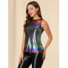 image:imageAllegra K Womens Metallic Tank Tops Shiny Sleeveless Party Disco ShirtMulticolor