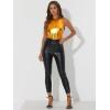 image:imageAllegra K Womens Metallic Tank Tops Shiny Sleeveless Party Disco ShirtOrange
