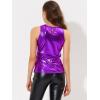 image:imageAllegra K Womens Metallic Tank Tops Shiny Sleeveless Party Disco ShirtPurple