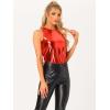 image:imageAllegra K Womens Metallic Tank Tops Shiny Sleeveless Party Disco ShirtRed Shiny