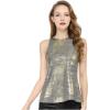 image:imageAllegra K Womens Metallic Tank Tops Shiny Sleeveless Party Disco ShirtSilver