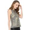 image:imageAllegra K Womens Metallic Tank Tops Shiny Sleeveless Party Disco ShirtSilver