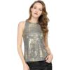 image:imageAllegra K Womens Metallic Tank Tops Shiny Sleeveless Party Disco ShirtSilver