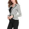 image:imageAllegra K Womens Notched Lapel Casual Work Office Striped BlazerBlack White