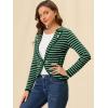 image:imageAllegra K Womens Notched Lapel Casual Work Office Striped BlazerGreen