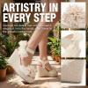 image:imageAllegra K Womens Platform Floral Bow Peeptoe Wedge Sandals Pink 85