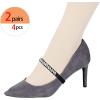 image:imageAllegra K Womens Rhinestone Detachable Elastic Band Ankle Shoe Straps for HeelsBlacksilver