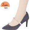 image:imageAllegra K Womens Rhinestone Detachable Elastic Band Ankle Shoe Straps for HeelsPinkgolden