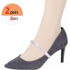 image:imageAllegra K Womens Rhinestone Detachable Elastic Band Ankle Shoe Straps for HeelsPinksilver