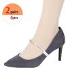 image:imageAllegra K Womens Rhinestone Detachable Elastic Band Ankle Shoe Straps for HeelsWhite