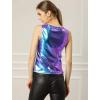 image:imageAllegra K Womens Shiny Top Party Club Cami Sparkly Metallic Tank TopBlue Purple