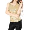 image:imageAllegra K Womens Shiny Top Party Club Cami Sparkly Metallic Tank TopGold