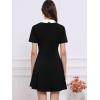 image:imageAllegra K Womens Short Sleeve Halloween Dresses Peter Pan Collar Casual Flare Skater Mini Vintage Dress 2026Black