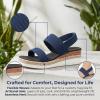image:imageAllegra K Womens Solid Color Hollowout Platform Elastic Band Sandals Blue 9