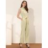 image:imageAllegra K Womens Wide Leg Jumpsuit 2026 Sleeveless Collared Tie Waist Coverall Button Down Cargo Cotton JumpsuitsApricot