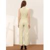 image:imageAllegra K Womens Wide Leg Jumpsuit 2026 Sleeveless Collared Tie Waist Coverall Button Down Cargo Cotton JumpsuitsApricot