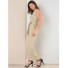 image:imageAllegra K Womens Wide Leg Jumpsuit 2026 Sleeveless Collared Tie Waist Coverall Button Down Cargo Cotton JumpsuitsKhaki