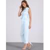 image:imageAllegra K Womens Wide Leg Jumpsuit 2026 Sleeveless Collared Tie Waist Coverall Button Down Cargo Cotton JumpsuitsSky Blue