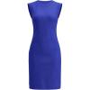 image:imageAllegra K Cap Sleeve Work Dress for Womens Summer Midi Round Neck Casual Split Hem DressesRoyal Blue