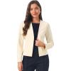 image:imageAllegra K Collarless Blazer for Womens Business Casual Outfits Open Front Suit JacketsBeige