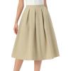 image:imageAllegra K Pleated Skirts for Women High Waisted Vintage ALine Business Casual Midi SkirtsKhaki