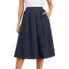 image:imageAllegra K Pleated Skirts for Women High Waisted Vintage ALine Business Casual Midi SkirtsNavy Blue
