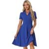image:imageAllegra K Vintage Work Dresses for Womens 1950s Flat Collar Short Sleeve Fit and Flare DressRoyal Blue