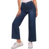 image:imageAllegra K Wide Leg Jeans for Womens High Waisted Stretchy Straight Leg Jeans Buttoned Loose Denim PantsBlack Blue