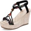 image:imageAllegra K Womens Bohemia Pull on Platform Wedge Heel SandalsBlack3