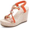 image:imageAllegra K Womens Bohemia Pull on Platform Wedge Heel SandalsOrange2