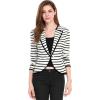 image:imageAllegra K Womens Notched Lapel Casual Work Office Striped BlazerBlack White