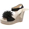 image:imageAllegra K Womens Platform Floral Bow Peeptoe Wedge Sandals Black 8