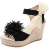 image:imageAllegra K Womens Platform Floral Bow Peeptoe Wedge Sandals Black 85