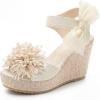 image:imageAllegra K Womens Platform Floral Bow Peeptoe Wedge Sandals Pink 85