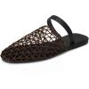 image:imageAllegra K Womens Slip on Mesh Flats Braided Slides SandalsDark Brown