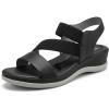 image:imageAllegra K Womens Walking Sandals Elastic Strap Wedge Heel SandalsBlack1