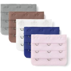 image:imageAllegra K 3 Hook 3 Row Stretchy Bra Strap Extenders Buckle Hooks Bra Band for WomenAssorted Color