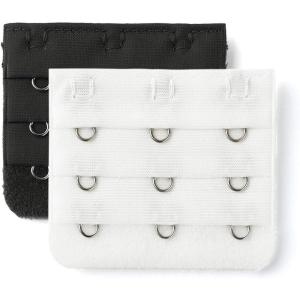 image:imageAllegra K 3 Hook 3 Row Stretchy Bra Strap Extenders Buckle Hooks Bra Band for WomenBlackwhite