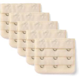 image:imageAllegra K 3 Hook 3 Row Stretchy Bra Strap Extenders Buckle Hooks Bra Band for WomenFresh Color