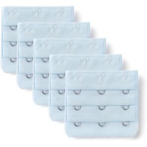 image:imageAllegra K 3 Hook 3 Row Stretchy Bra Strap Extenders Buckle Hooks Bra Band for WomenLight Blue