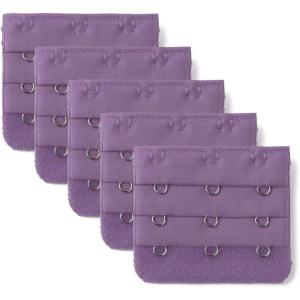 image:imageAllegra K 3 Hook 3 Row Stretchy Bra Strap Extenders Buckle Hooks Bra Band for WomenPurple