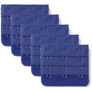 image:imageAllegra K 3 Hook 3 Row Stretchy Bra Strap Extenders Buckle Hooks Bra Band for WomenRoyal Blue
