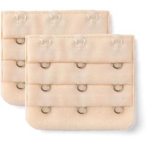 image:imageAllegra K 3 Hook 3 Row Stretchy Bra Strap Extenders Buckle Hooks Bra Band for WomenSkin Color